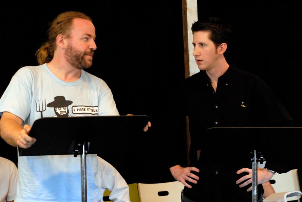 Ray and Nathan rehearsing Coriolanus